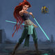 Jedi Cyborg-Ariel and Robot Flounder